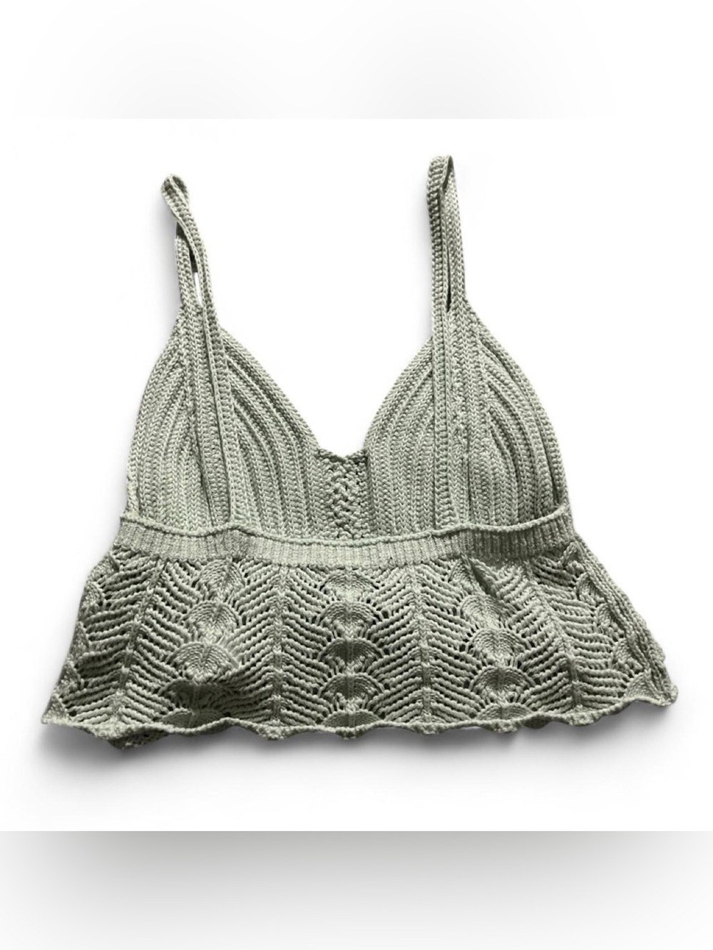 Forever 21 - Mint Green Crocheted Crop Top - Picture 2 of 3